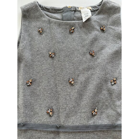 Crewcuts Girl's Size 12 Grey Sleeveless Dress with Crystal Embellishments - Picture 5 of 5